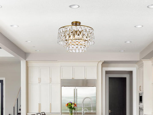 Elegant Furniture & Lighting - Mila 18 inch flush mount in brass - 1103F18BR veiw 1