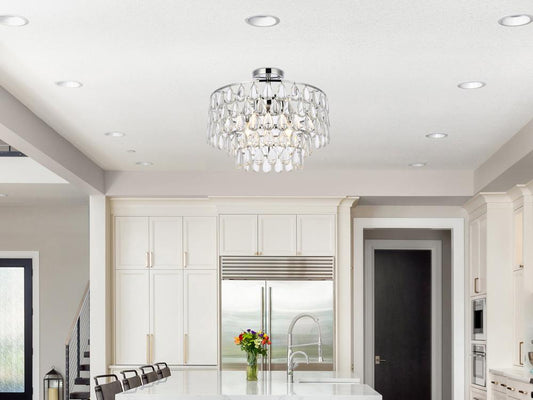 Elegant Furniture & Lighting - Mila 18 inch flush mount in chrome - 1103F18C veiw 1