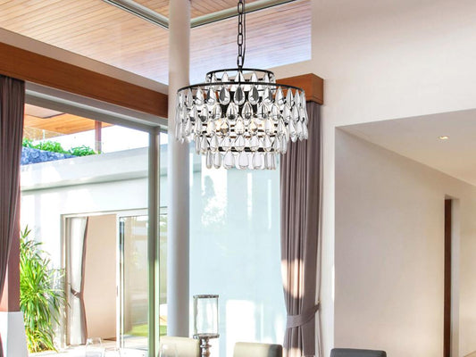 Elegant Furniture & Lighting - Mila 18 inch pendant in black - 1102D18BK veiw 1