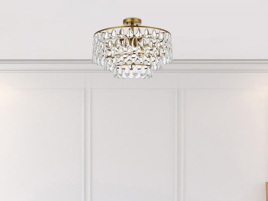 Elegant Furniture & Lighting - Mila 20 inch flush mount in brass - 1103F20BR veiw 1