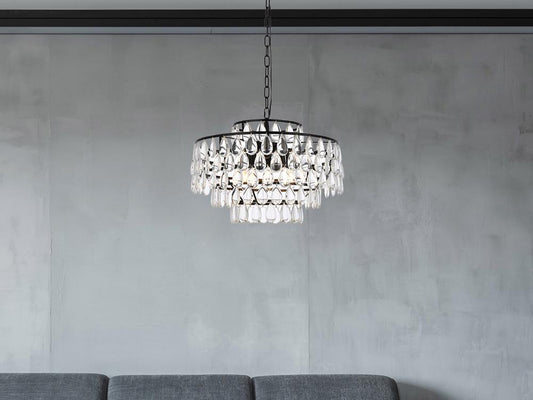 Elegant Furniture & Lighting - Mila 20 inch pendant in black - 1102D20BK veiw 1