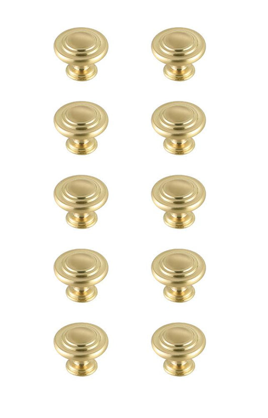 Elegant Furniture & Lighting - Minu 1.3in Diameter Brushed Gold Mushroom Knob Multipack (Set of 10) - KB2006-GD-10PK veiw 1