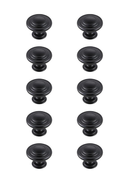 Elegant Furniture & Lighting - Minu 1.3in Diameter Matte Black Mushroom Knob Multipack (Set of 10) - KB2006-MB-10PK veiw 1