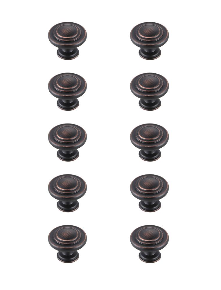 Elegant Furniture & Lighting - Minu 1.3in Diameter Oil-rubbed Bronze Mushroom Knob Multipack (Set of 10) - KB2006-ORB-10PK veiw 1