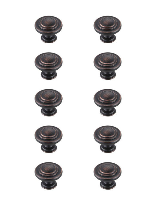 Elegant Furniture & Lighting - Minu 1.3in Diameter Oil-rubbed Bronze Mushroom Knob Multipack (Set of 10) - KB2006-ORB-10PK veiw 1