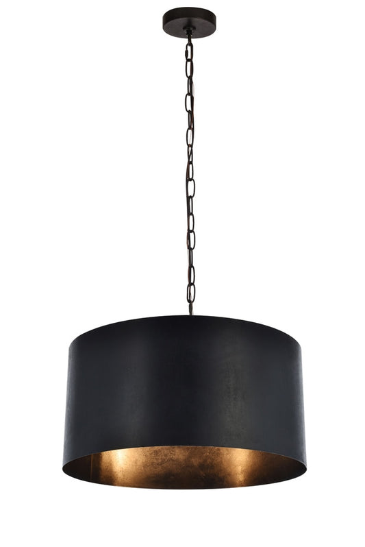 Elegant Furniture & Lighting - Miro Pendant D20 H11.75 Lt:3 Vintage Black Finish - LD6015D20BK veiw 1