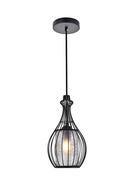 Elegant Furniture & Lighting - Miya 1 Light Black Pendant - LD2419BK veiw 1