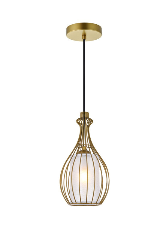 Elegant Furniture & Lighting - Miya 1 Light Brass Pendant - LD2419BR veiw 1