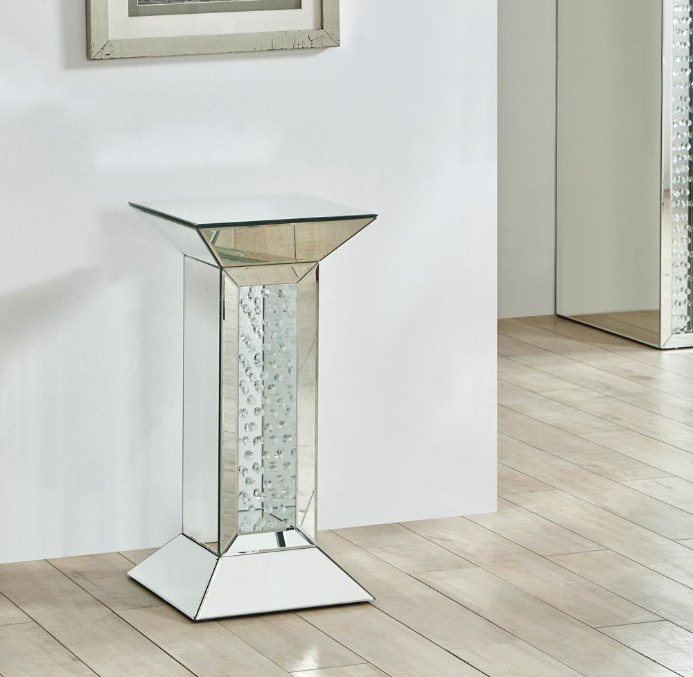 Elegant Furniture & Lighting - Modern 12 inch Crystal End Table in Clear Mirror Finish - MF91015 veiw 2