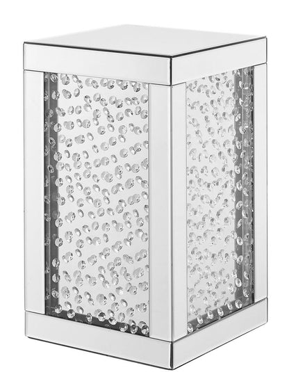 Elegant Furniture & Lighting - Modern 12 inch Crystal End table in Clear Mirror Finish - MF91016 veiw 3