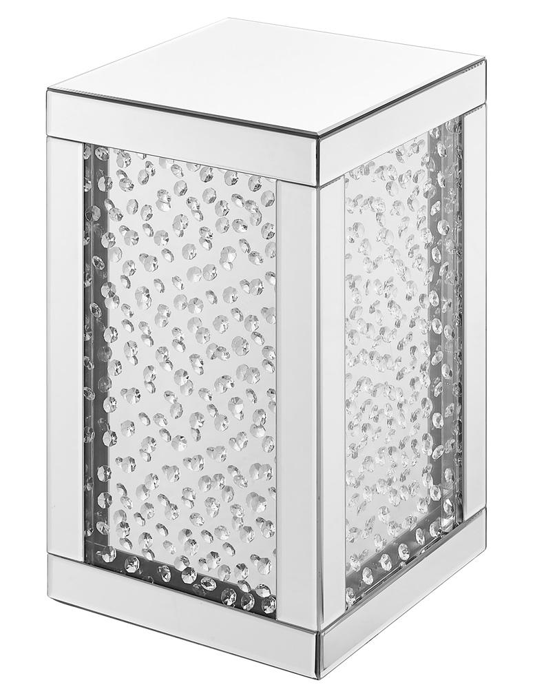 Elegant Furniture & Lighting - Modern 12 inch Crystal End table in Clear Mirror Finish - MF91016 veiw 4