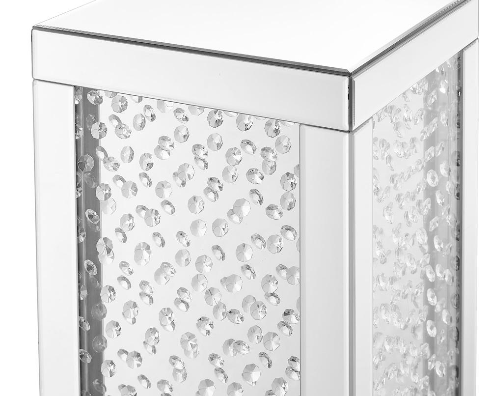 Elegant Furniture & Lighting - Modern 12 inch Crystal End table in Clear Mirror Finish - MF91016 veiw 6