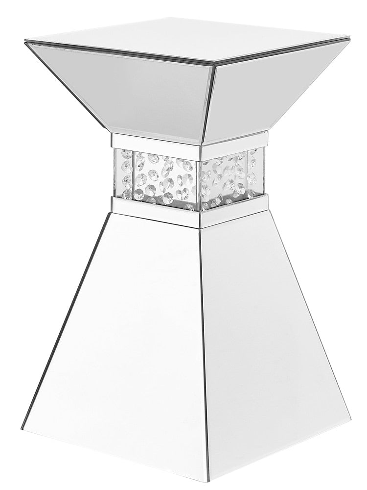 Elegant Furniture & Lighting - Modern 12 inch Crystal End Table in Clear Mirror Finish - MF91019 veiw 3