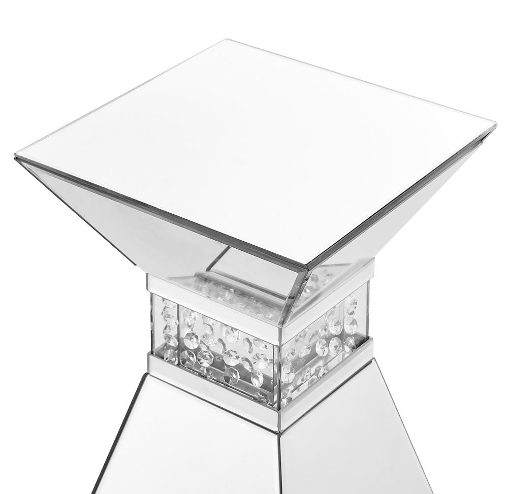Elegant Furniture & Lighting - Modern 12 inch Crystal End Table in Clear Mirror Finish - MF91019 veiw 4