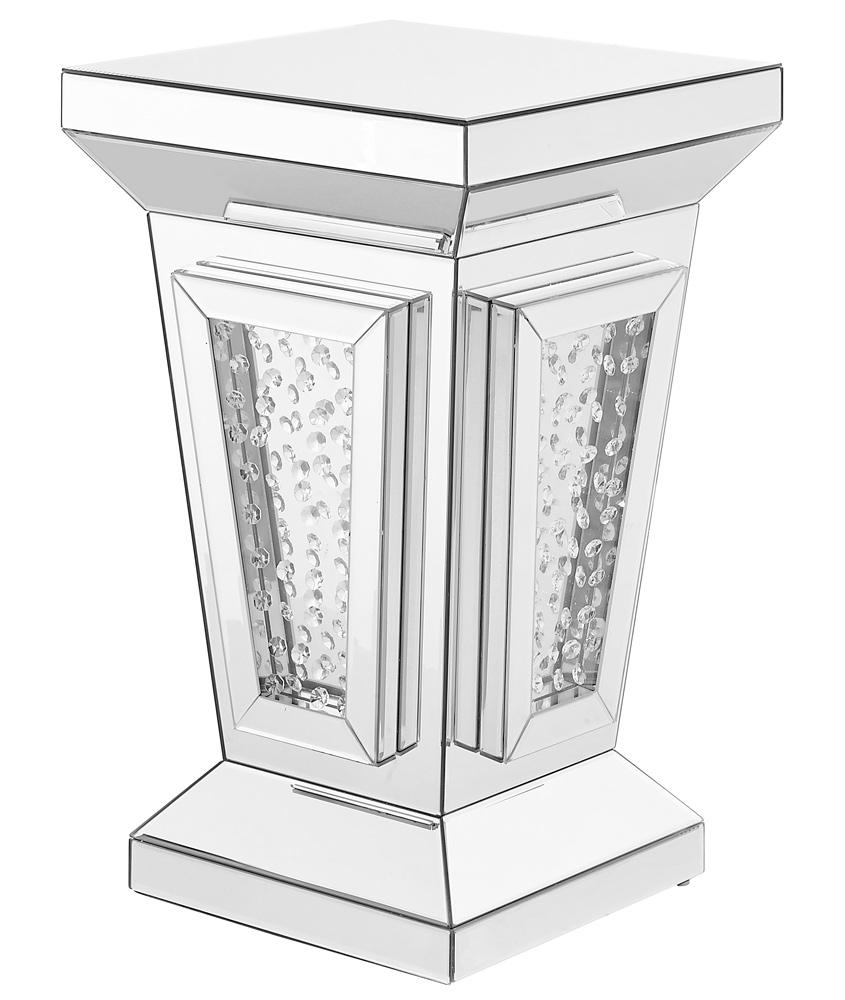 Elegant Furniture & Lighting - Modern 15 inch Crystal End Table In Clear Mirror Finish - MF91020 veiw 3