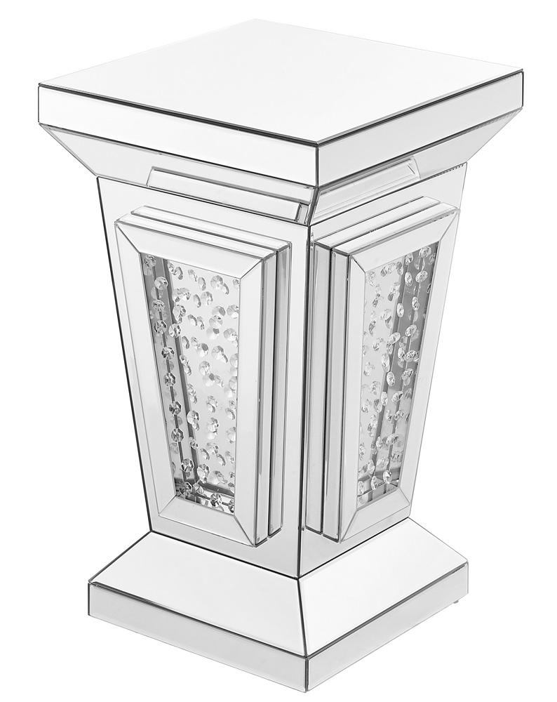 Elegant Furniture & Lighting - Modern 15 inch Crystal End Table In Clear Mirror Finish - MF91020 veiw 4