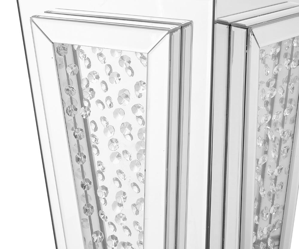 Elegant Furniture & Lighting - Modern 15 inch Crystal End Table In Clear Mirror Finish - MF91020 veiw 6