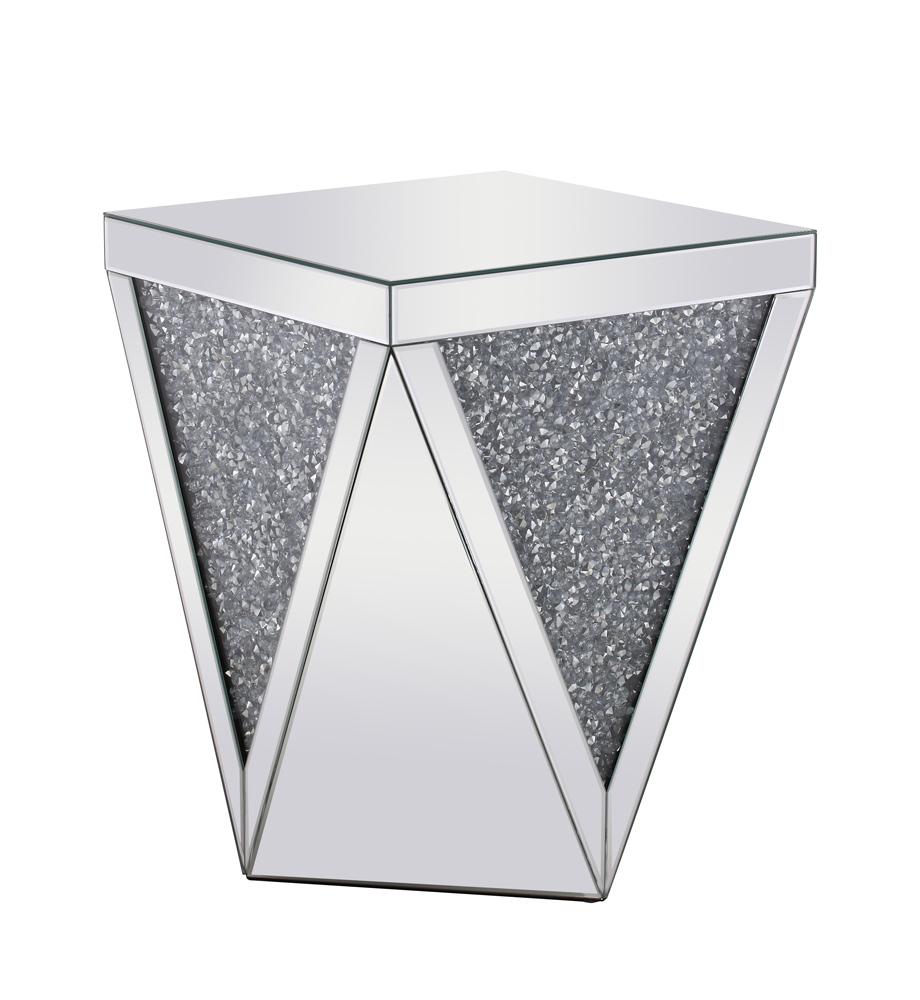 Elegant Furniture & Lighting - Modern 18.5 inch Crystal End Table Silver Royal Cut Crystal - MF92008 veiw 1