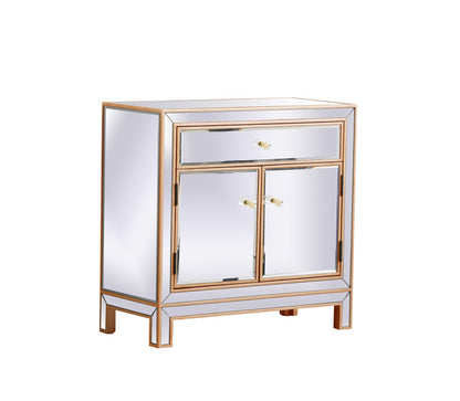 Elegant Furniture & Lighting - Modern 29 in. mirrored cabinet in antique gold - MF71034G veiw 5