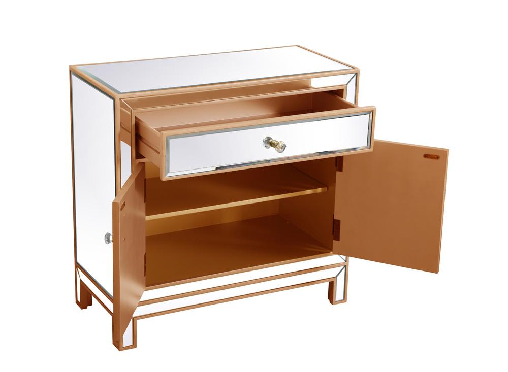 Elegant Furniture & Lighting - Modern 29 in. mirrored cabinet in antique gold - MF71034G veiw 6