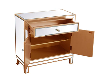 Elegant Furniture & Lighting - Modern 29 in. mirrored cabinet in antique gold - MF71034G veiw 6