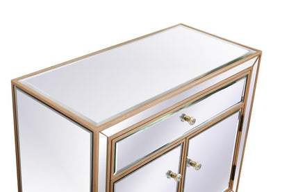 Elegant Furniture & Lighting - Modern 29 in. mirrored cabinet in antique gold - MF71034G veiw 7