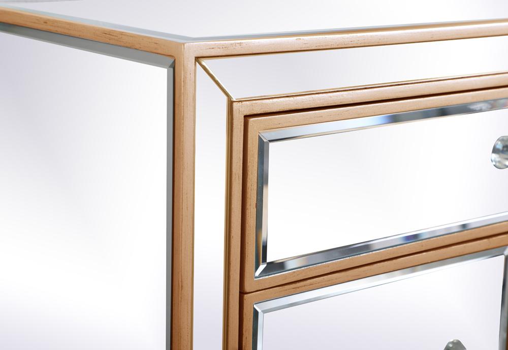 Elegant Furniture & Lighting - Modern 29 in. mirrored cabinet in antique gold - MF71034G veiw 8