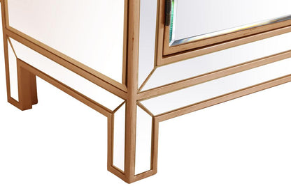Elegant Furniture & Lighting - Modern 29 in. mirrored cabinet in antique gold - MF71034G veiw 10