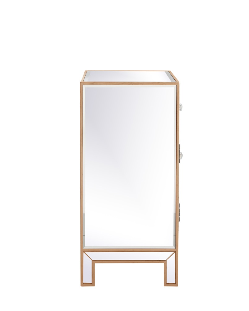 Elegant Furniture & Lighting - Modern 29 in. mirrored cabinet in antique gold - MF71034G veiw 11