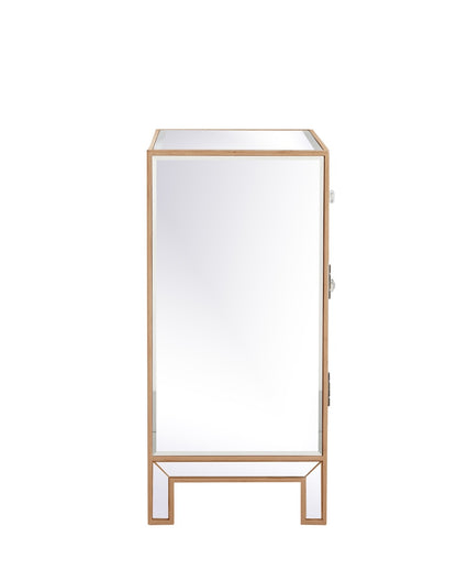 Elegant Furniture & Lighting - Modern 29 in. mirrored cabinet in antique gold - MF71034G veiw 11