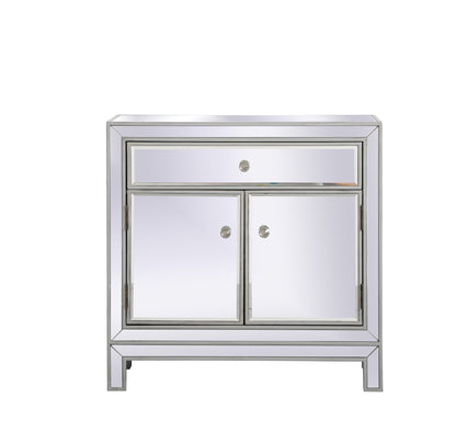 Elegant Furniture & Lighting - Modern 29 in. mirrored cabinet in antique silver - MF71034S veiw 1