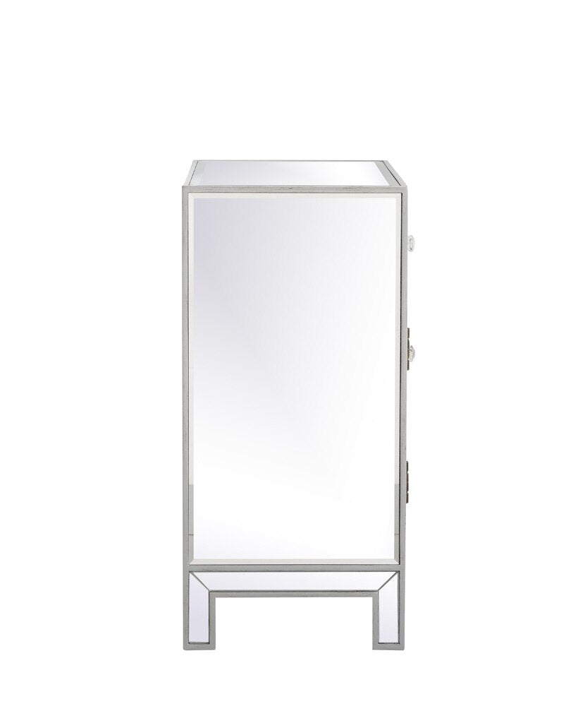 Elegant Furniture & Lighting - Modern 29 in. mirrored cabinet in antique silver - MF71034S veiw 3