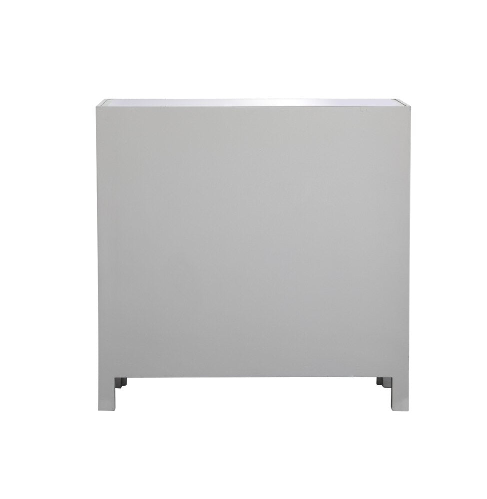 Elegant Furniture & Lighting - Modern 29 in. mirrored cabinet in antique silver - MF71034S veiw 4