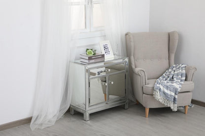 Elegant Furniture & Lighting - Modern 29 in. mirrored cabinet in antique silver - MF71034S veiw 5