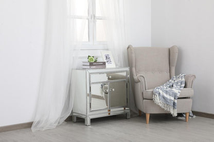 Elegant Furniture & Lighting - Modern 29 in. mirrored cabinet in antique silver - MF71034S veiw 6