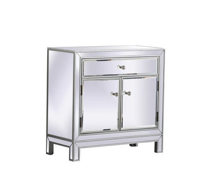 Elegant Furniture & Lighting - Modern 29 in. mirrored cabinet in antique silver - MF71034S veiw 7