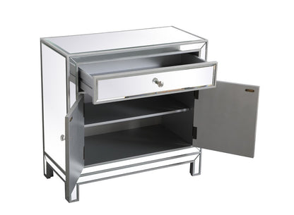 Elegant Furniture & Lighting - Modern 29 in. mirrored cabinet in antique silver - MF71034S veiw 8