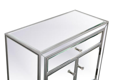Elegant Furniture & Lighting - Modern 29 in. mirrored cabinet in antique silver - MF71034S veiw 9