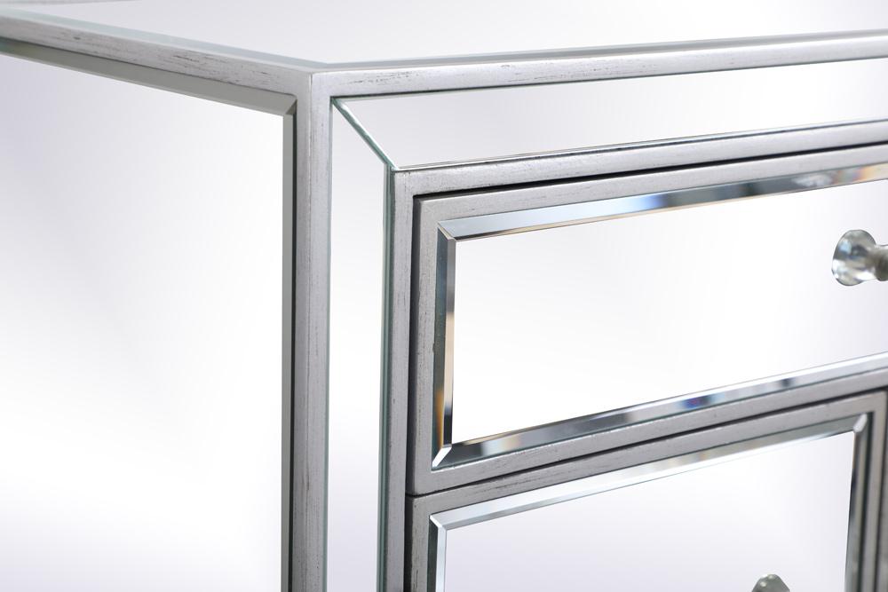 Elegant Furniture & Lighting - Modern 29 in. mirrored cabinet in antique silver - MF71034S veiw 10