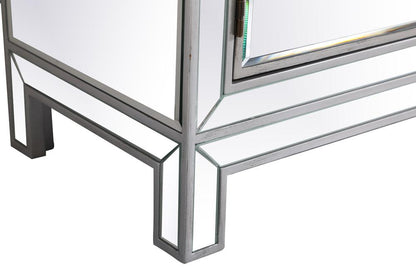 Elegant Furniture & Lighting - Modern 29 in. mirrored cabinet in antique silver - MF71034S veiw 12