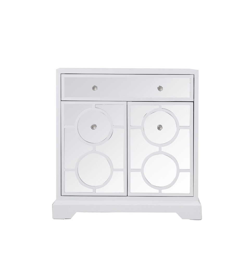 Elegant Furniture & Lighting - Modern 32 in. mirrored cabinet in white - MF81002WH veiw 1