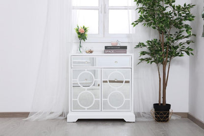 Elegant Furniture & Lighting - Modern 32 in. mirrored cabinet in white - MF81002WH veiw 2