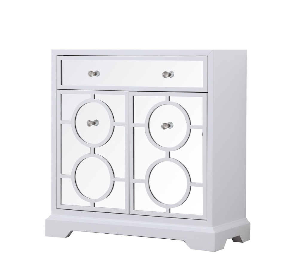 Elegant Furniture & Lighting - Modern 32 in. mirrored cabinet in white - MF81002WH veiw 5