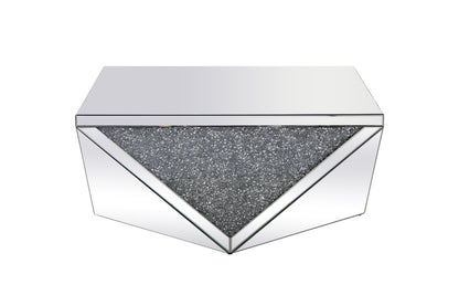 Elegant Furniture & Lighting - Modern 38 inch Square Crystal Coffee Table Silver Royal Cut Crystal - MF92005 veiw 5