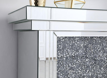 Elegant Furniture & Lighting - Modern 47.5 in. Crystal mirrored mantle with wood log insert fireplace - MF9902-F1 veiw 11