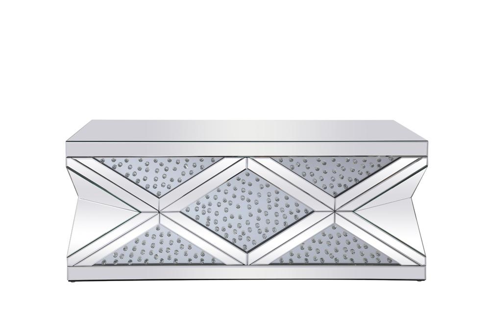 Elegant Furniture & Lighting - Modern 47.5 inch Rectangle Crystal Coffee Table Clear Royal Cut Crystal - MF92010 veiw 1