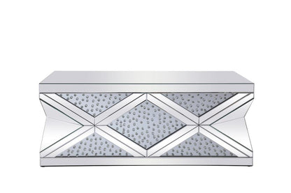 Elegant Furniture & Lighting - Modern 47.5 inch Rectangle Crystal Coffee Table Clear Royal Cut Crystal - MF92010 veiw 1