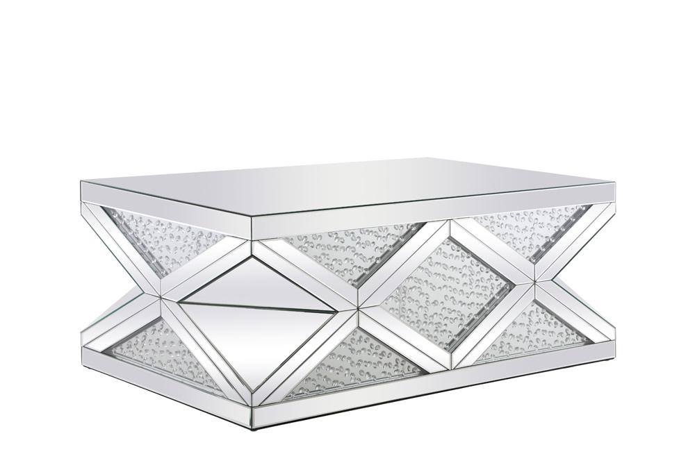 Elegant Furniture & Lighting - Modern 47.5 inch Rectangle Crystal Coffee Table Clear Royal Cut Crystal - MF92010 veiw 5