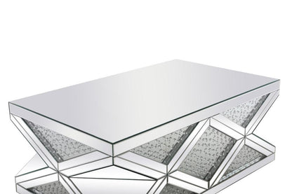 Elegant Furniture & Lighting - Modern 47.5 inch Rectangle Crystal Coffee Table Clear Royal Cut Crystal - MF92010 veiw 6