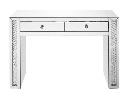 Elegant Furniture & Lighting - Modern 47 inch Rectangle Crystal Vanity Table in Clear Mirror Finish - MF91017 veiw 1